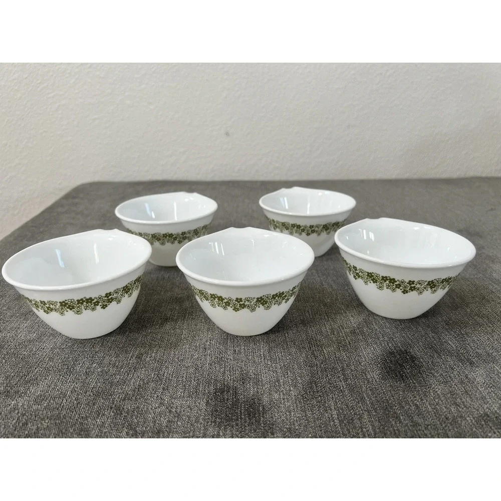 Set of 5 Corelle Spring Blossom Crazy Daisy Cups Hook‎ Handle Vintage Stackable